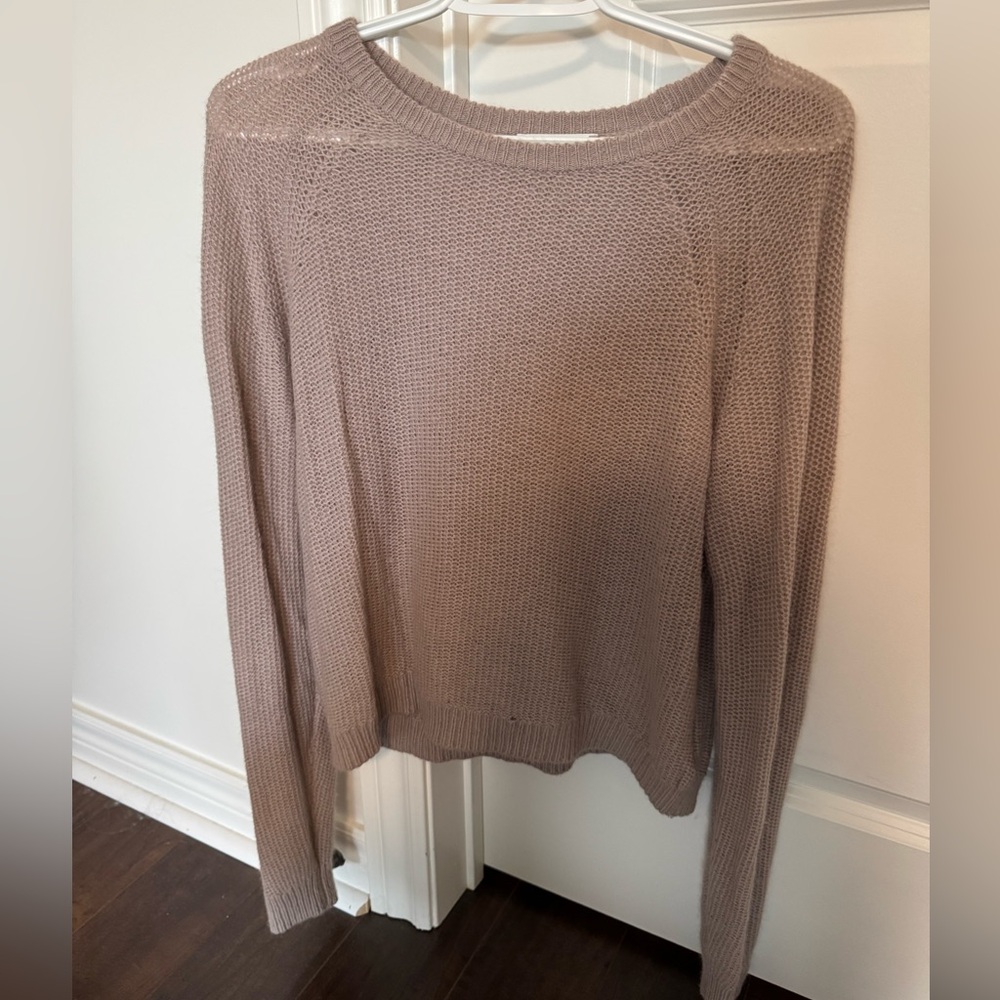 Aritzia talula Angora Goat wool and Knit Sweater in Light Mauve